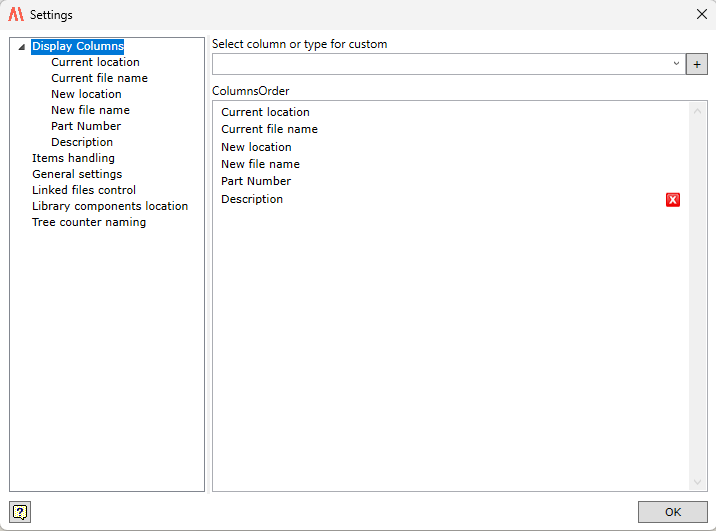 Assembly Copier Setting dialog